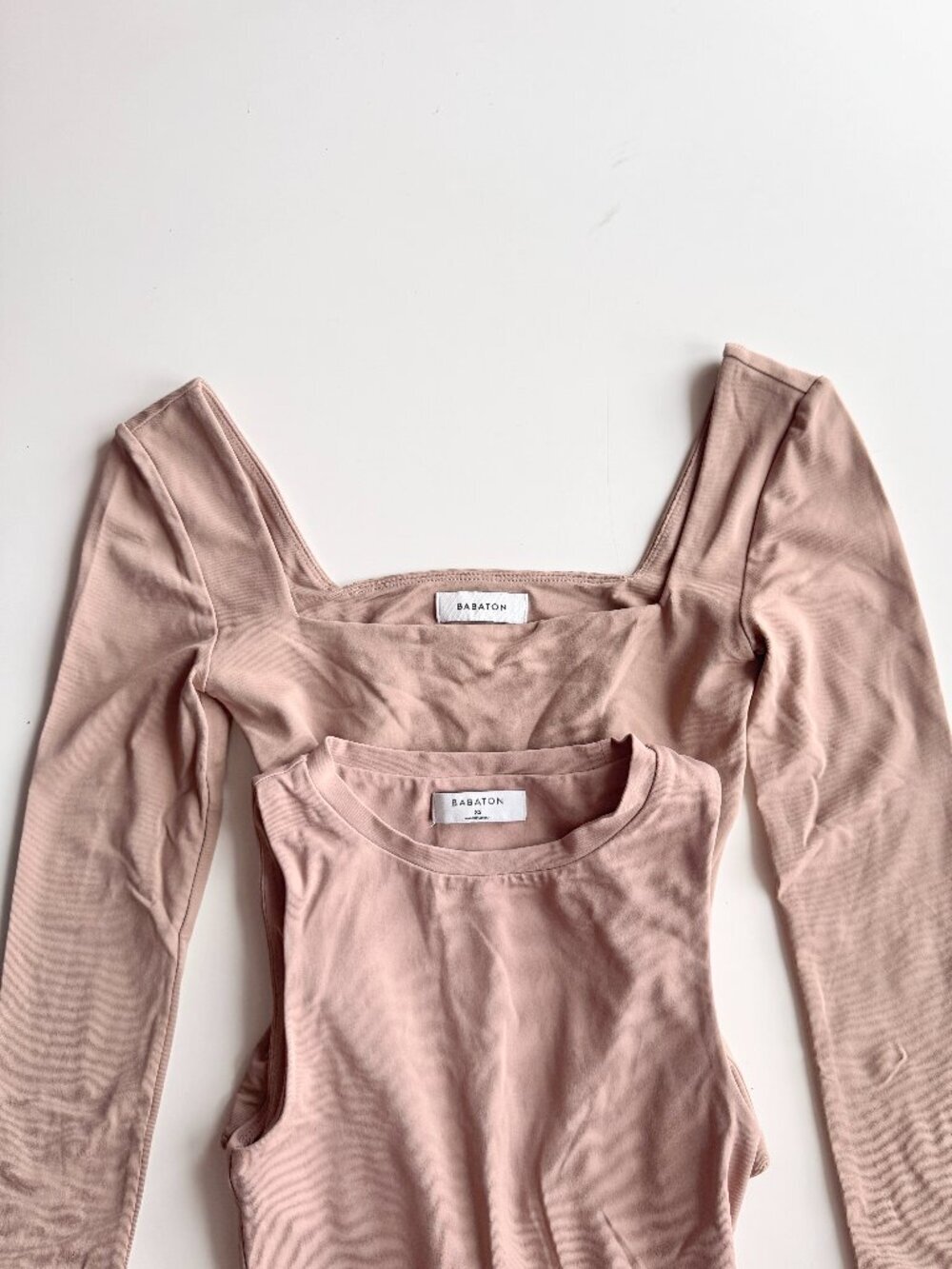 Lot of 2 Aritzia BABATON Size XS Nude Contour Bodysuits